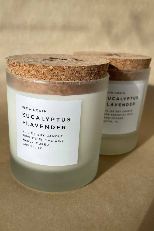 Slow North Candle, Eucalyptus + Lavender