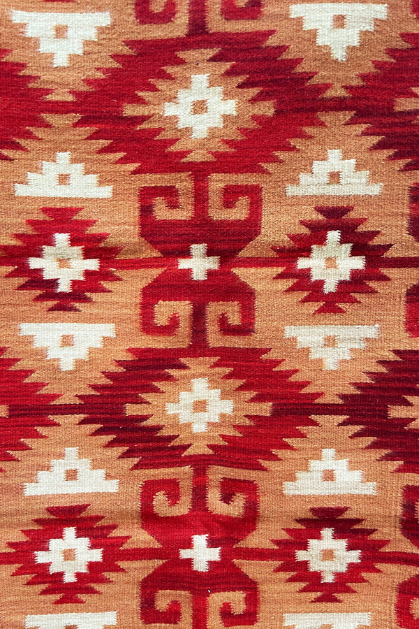 Red + Tan Graphic Rug 3x5